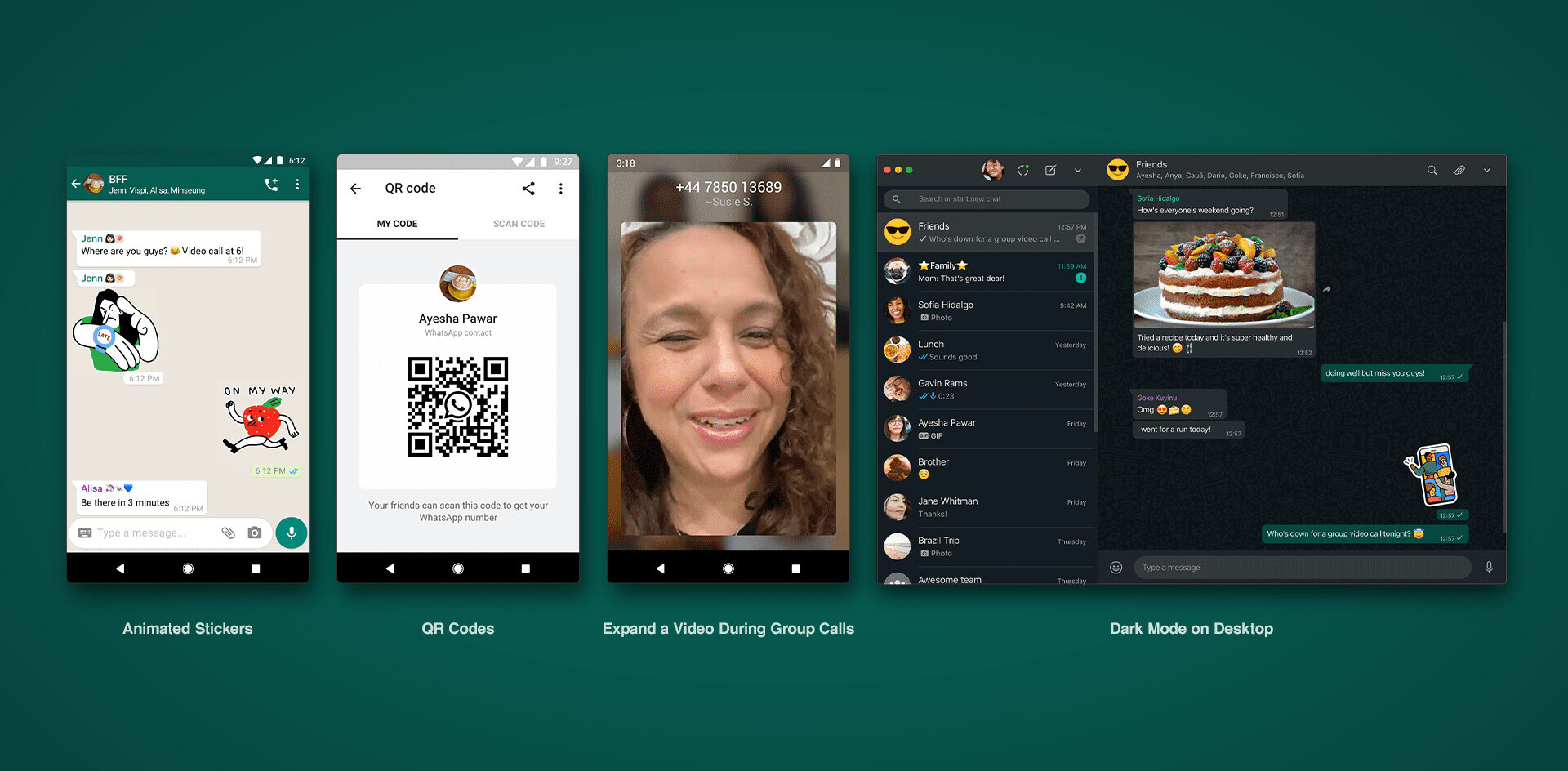WhatsApp officially announces QR codes and animated stickers
