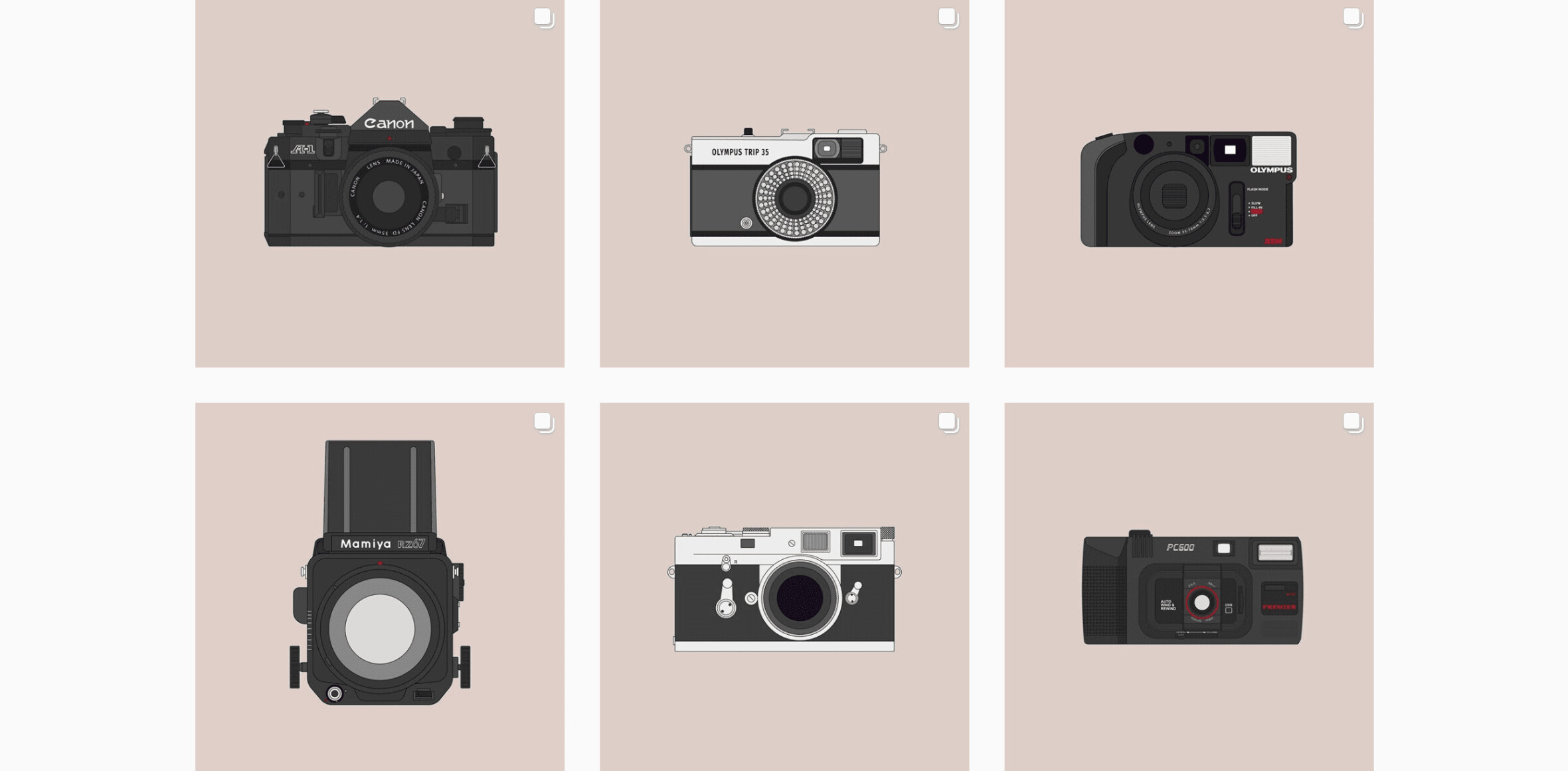 This illustrator celebrates analog photography by drawing classic film cameras