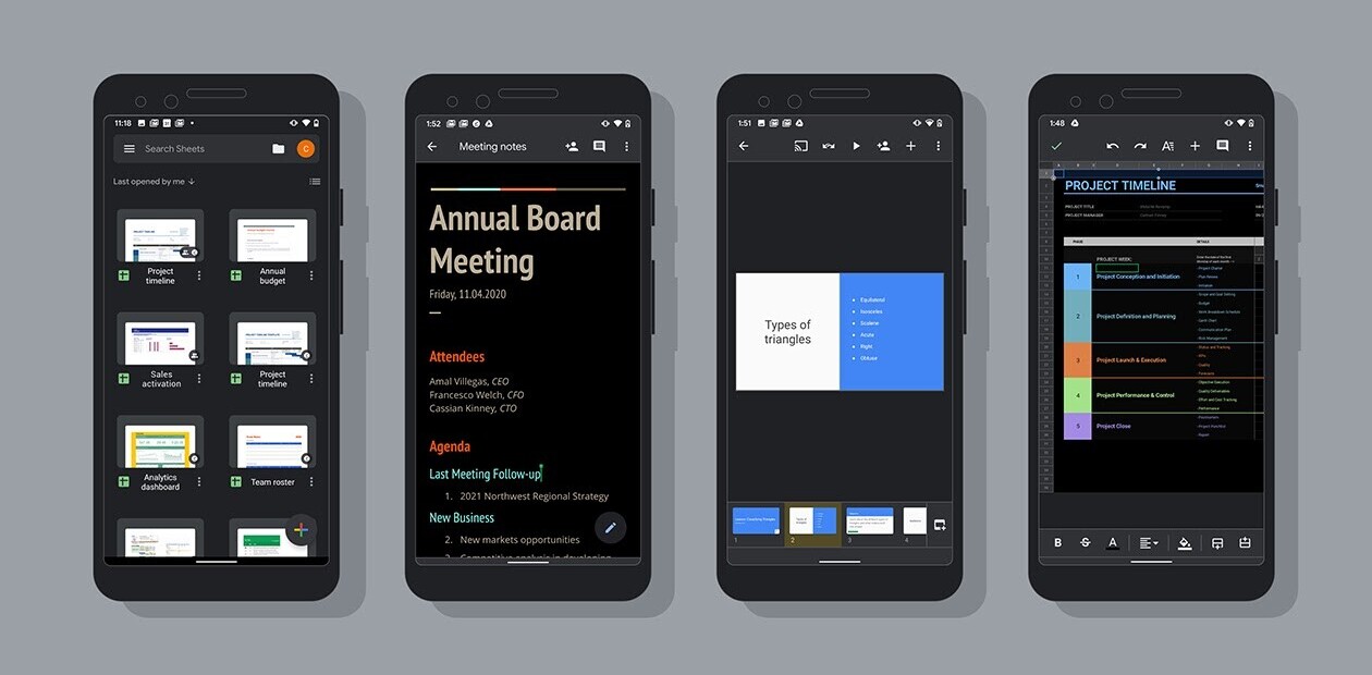 Google finally rolls out dark mode for Docs, Sheets, and Slides on Android
