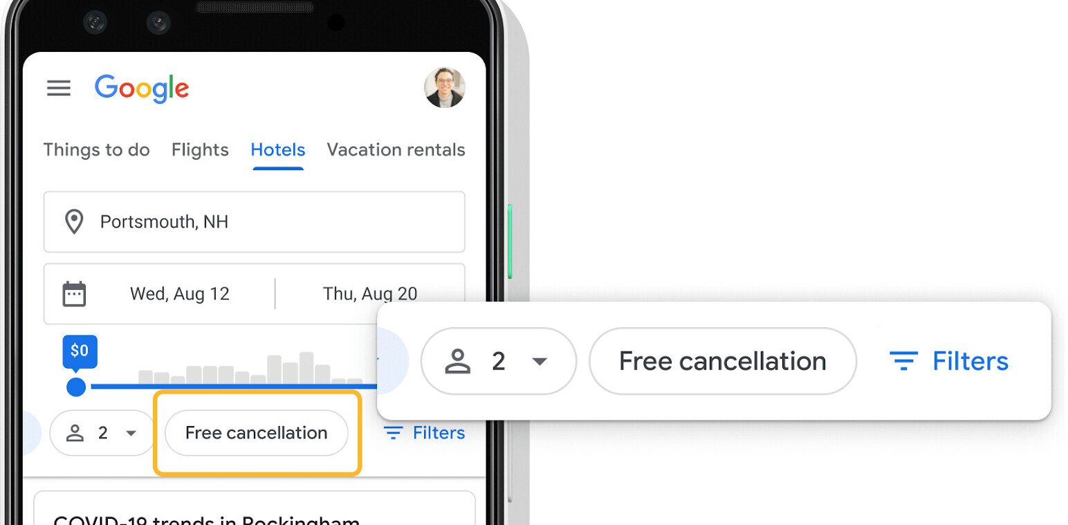 Google makes it easier to find hotels with free cancelation amid coronavirus