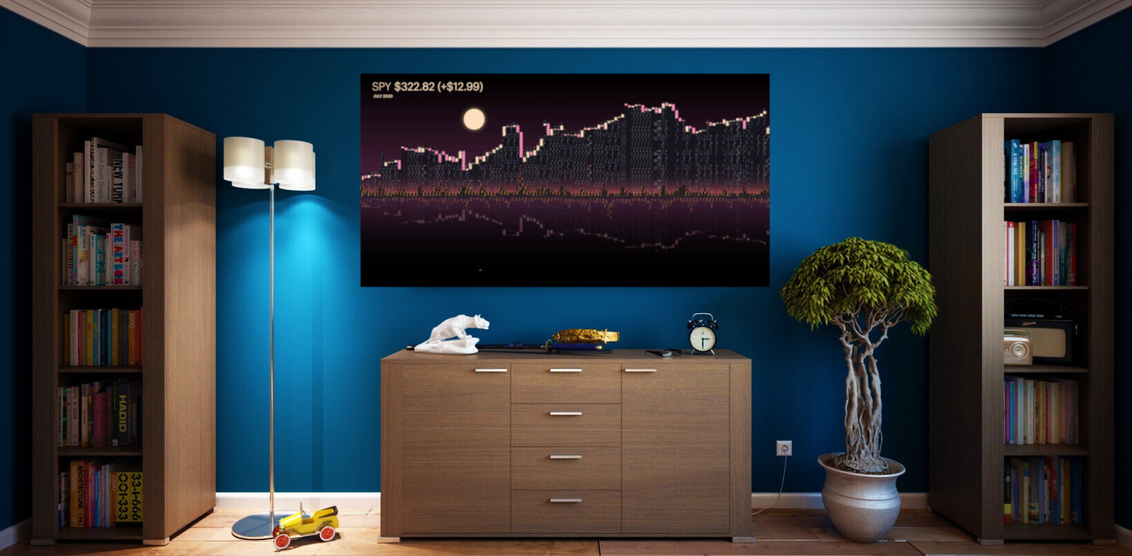 This artist turns boring stock market data into gorgeous minimalist art