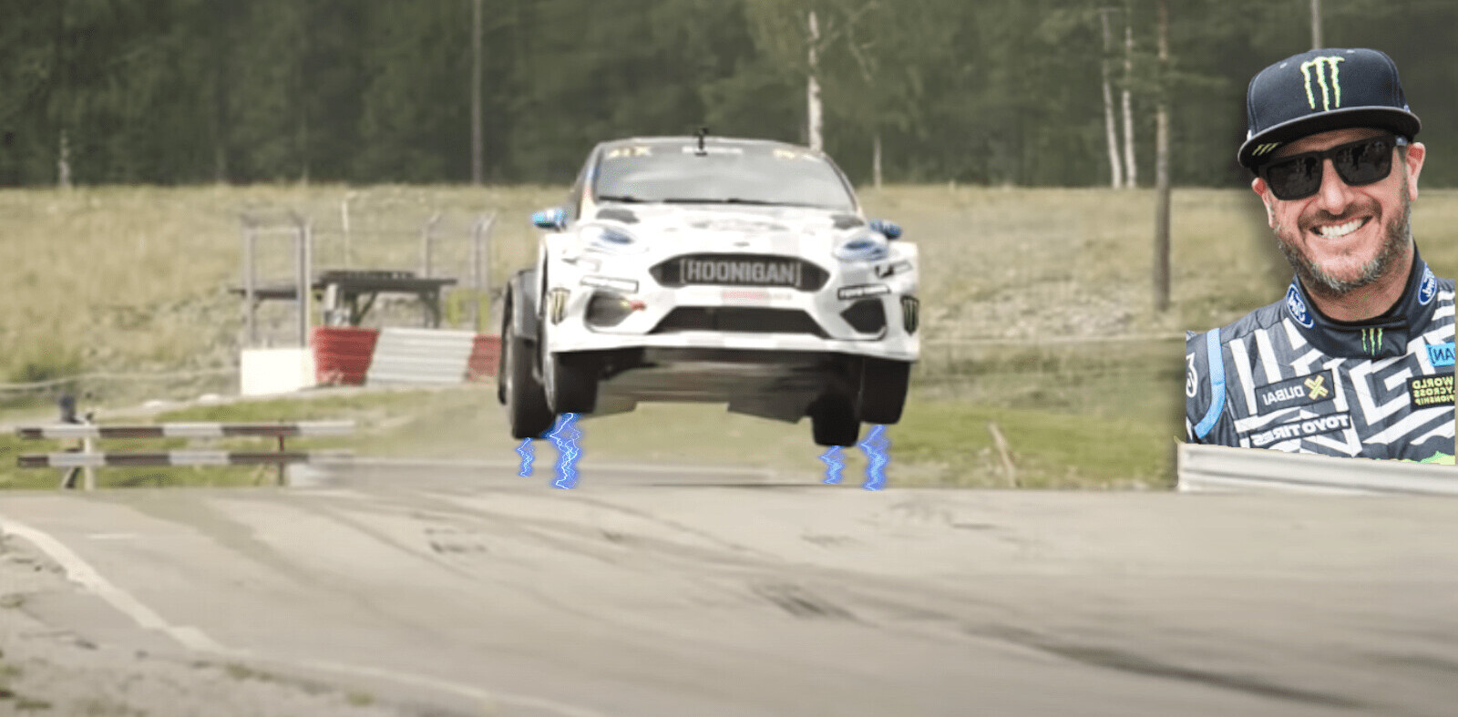 Watch Ken Block tear it up in an all-electric Rallycross car