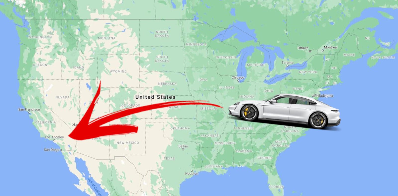 Porsche Taycan dethrones Tesla Model 3 as the fastest EV to cross the USA