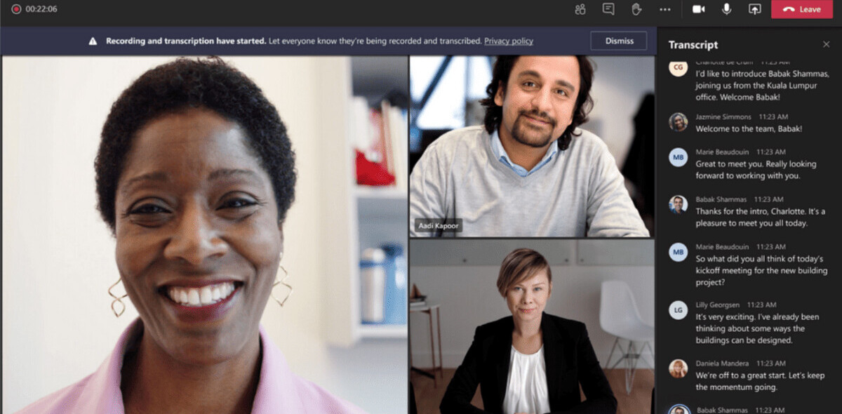 Microsoft Teams now offers AI-powered live meeting transcriptions