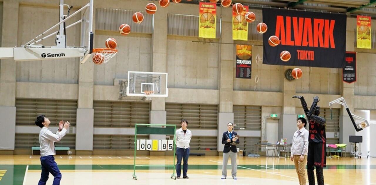 Watch a basketball robot show NBA stars how to shoot