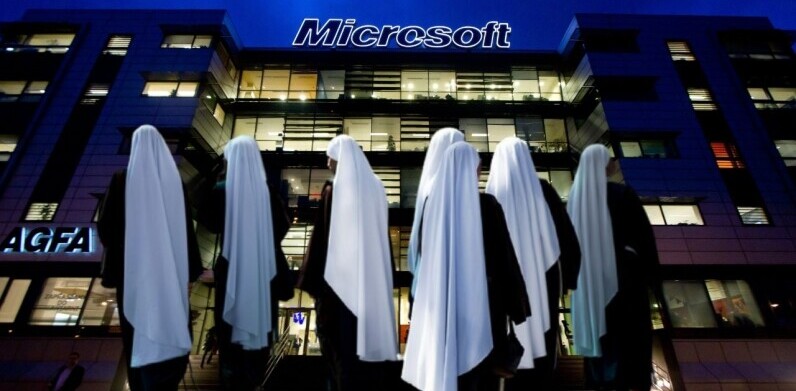 Who are the nuns taking on Microsoft?