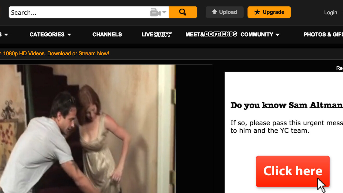 Someone is spoiling Pornhub with ads about venture capitalist Sam Altman
