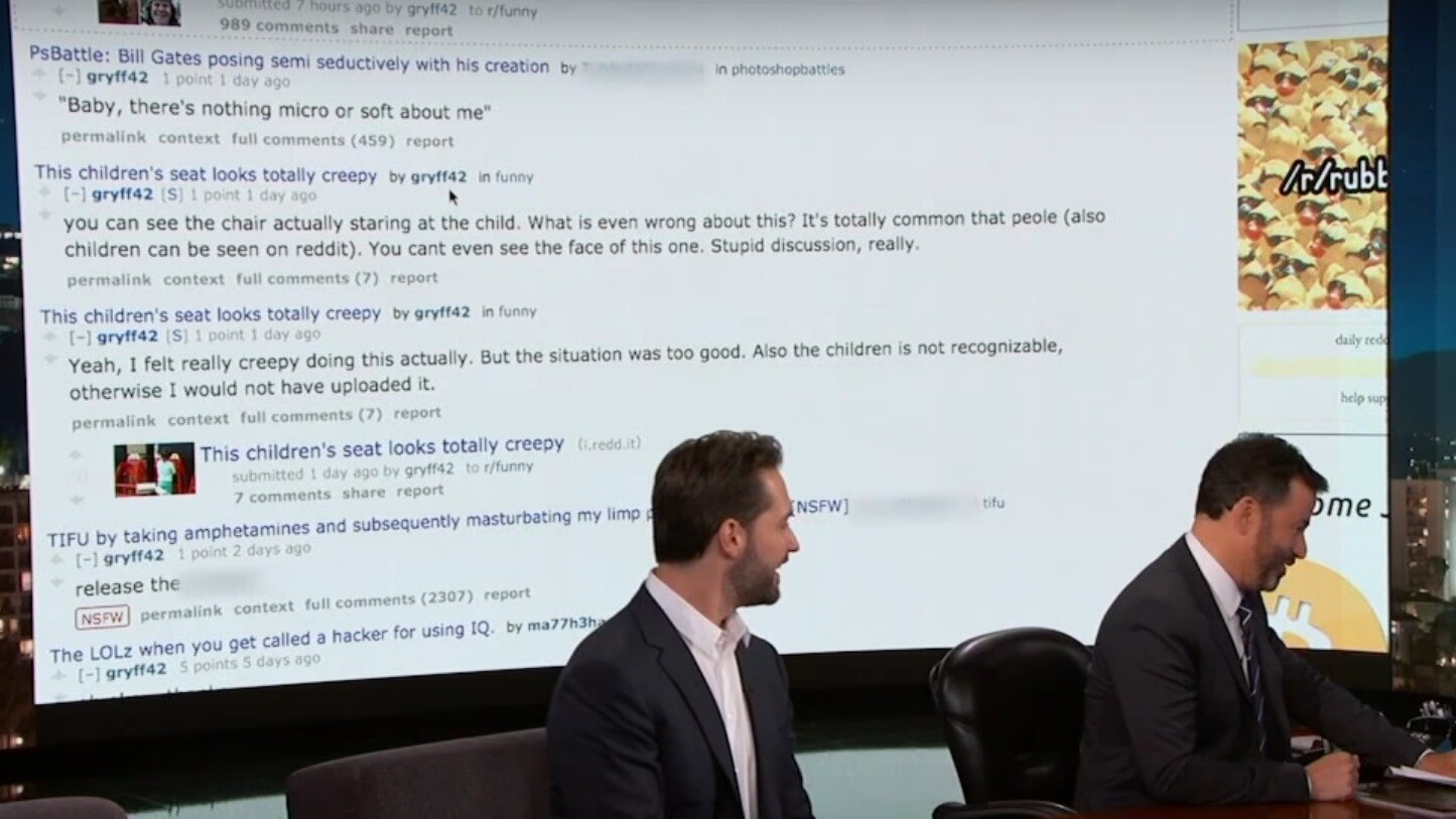 Redditor’s NSFW user history unwittingly stole the show on Jimmy Kimmel Live