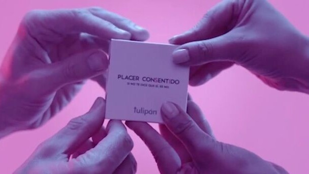 ‘Consent condom’ requires four hands to open package