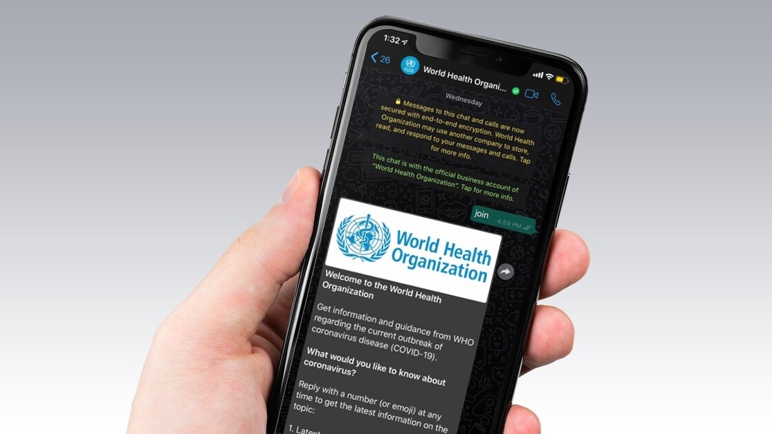 World Health Organization’s WhatsApp bot texts you coronavirus facts