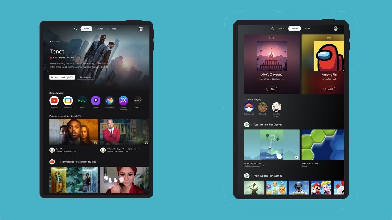 Google is zhuzhing up Android tablets with a hub for entertaining content and games