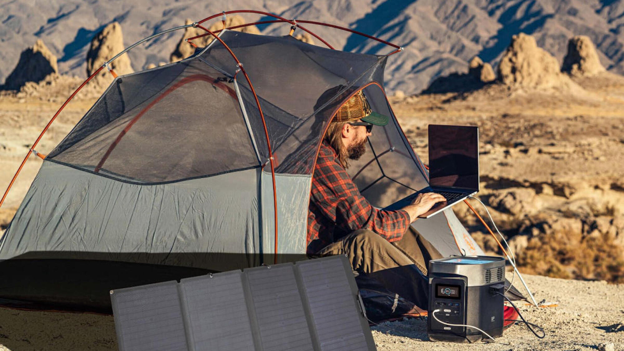 This portable power station and solar panel keep everything running when the power goes out