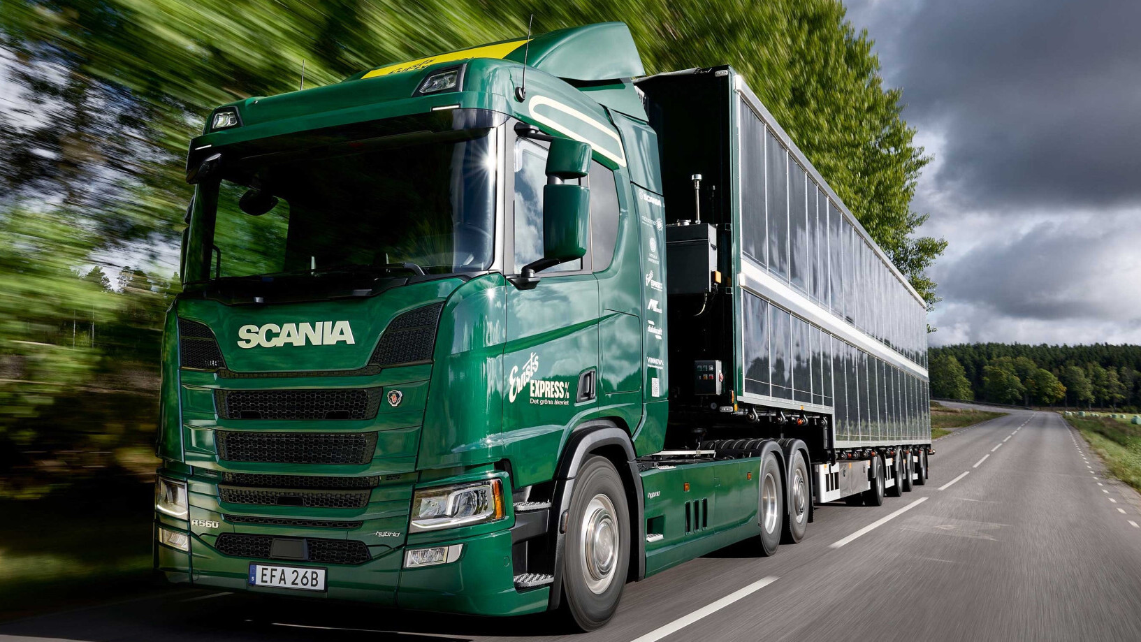 Sweden’s Scania unveils world’s first semi-truck covered in solar panels