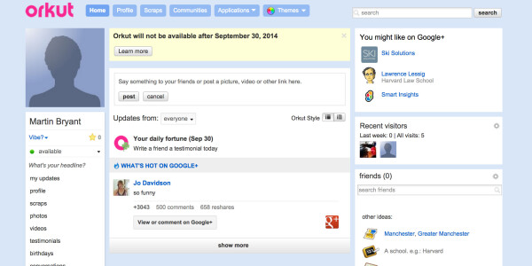 Google is closing Orkut, its first social network, today