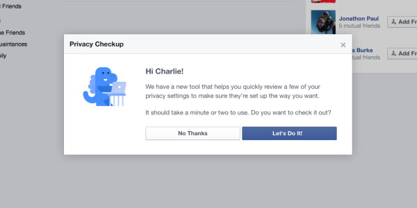 Facebook releases its Privacy Checkup tool for helping users review who they’re sharing with