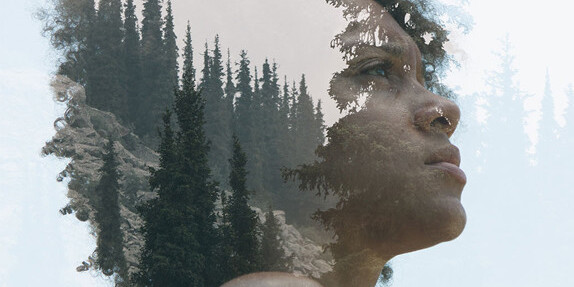 Dramatic double exposures that blend portraiture and nature photography