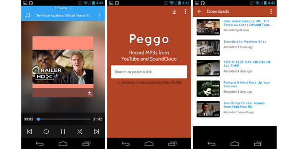 Peggo YouTube-to-MP3 recorder is now available on Android