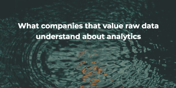 What companies that value raw data understand about analytics