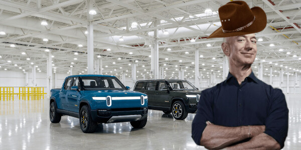Watch Jeff Bezos drive a Rivian R1T through the desert while wearing a cowboy hat