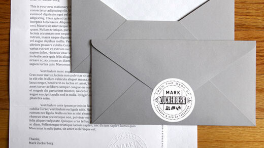 Mark Zuckerberg has his own personalized stationery, designed in house. We’ve got pictures.