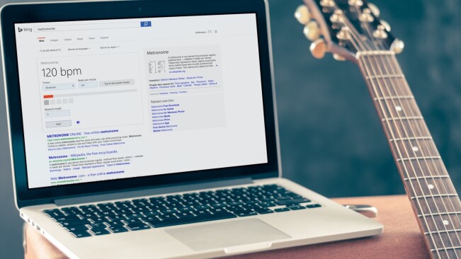 Bing can now help you tune your guitar and keep a beat