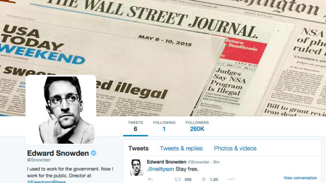 Edward Snowden joins Twitter and immediately throws shade at the NSA
