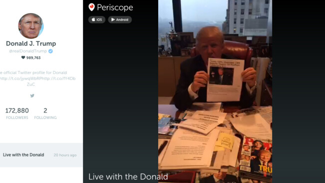 Shy and retiring Donald Trump goes live on Periscope for the first time