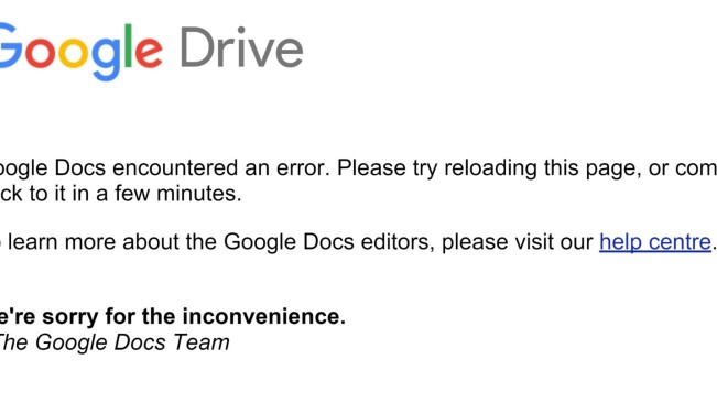 Google Drive and Gmail are down for some users around the world [Update: They’re back!]