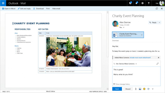 Outlook’s Web app gets themes, Giphy support and tight Office integration in big update
