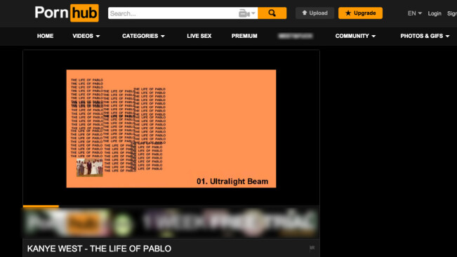 Don’t ask how we found out, but Kanye West’s ‘The Life of Pablo’ is now streaming on Pornhub