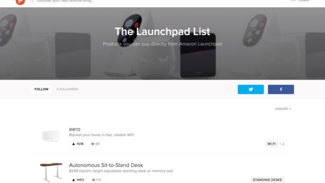 Amazon Launchpad hypes up curated shopping list with a ‘Featured on Product Hunt’ badge