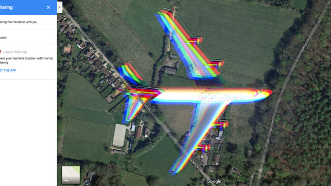 Google Maps accidentally caught a satellite image of an airplane mid-flight