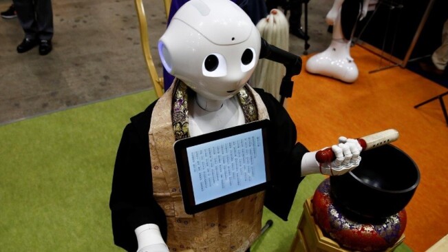 Pepper the robot takes on a new role as a funeral attendant