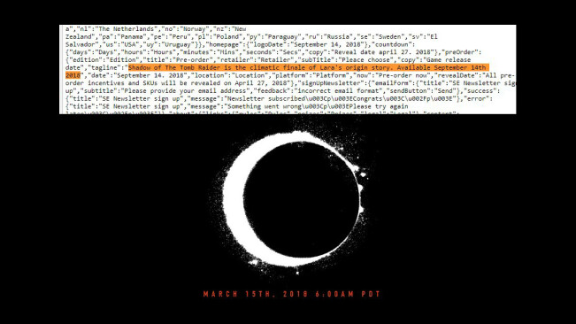 Unannounced Tomb Raider sequel leaked through teaser site source code
