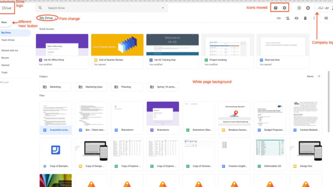 Google Drive gets a new look to match Gmail’s redesign
