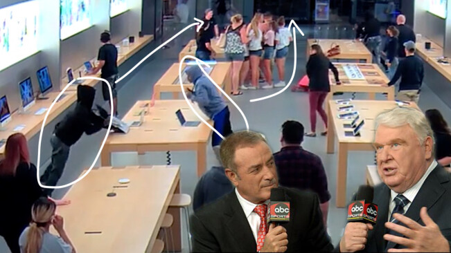 Watch: Apple Store heist nets thieves over $27k in MacBooks and iPhones