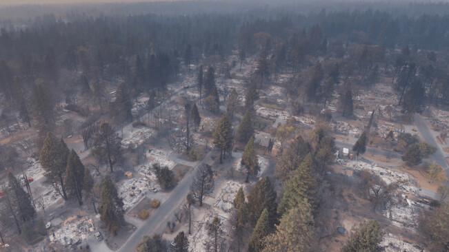 Drone footage offers a peek at the devastating effects of California’s wildfires