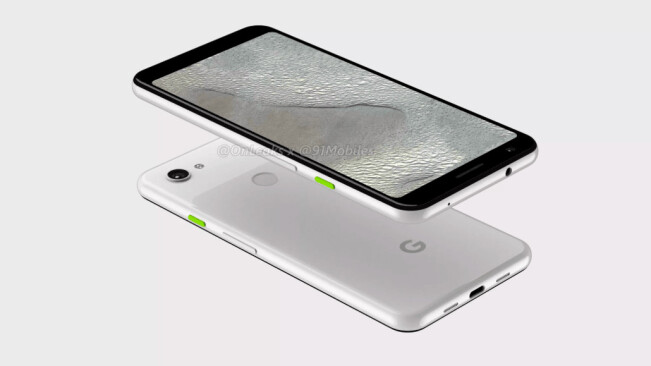 Pixel 3 Lite XL renders show a headphone jack and no notch