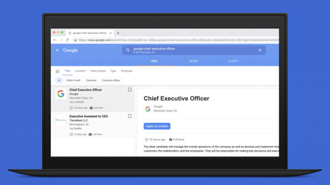 LinkedIn fixed a flaw that let someone post a job opening for Google’s CEO position