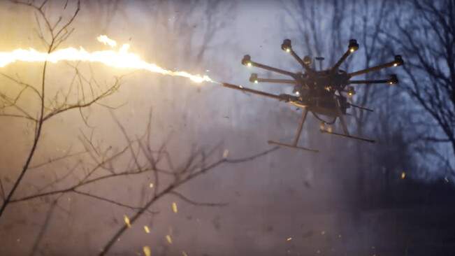Turn your drone into a flying flamethrower with this $1,500 attachment
