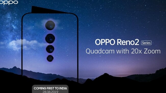 The OPPO Reno 2 packs four cameras and supports 20x zoom