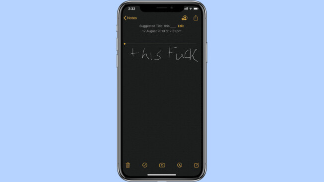 F**k me: iOS’ Notes app censors handwritten swears