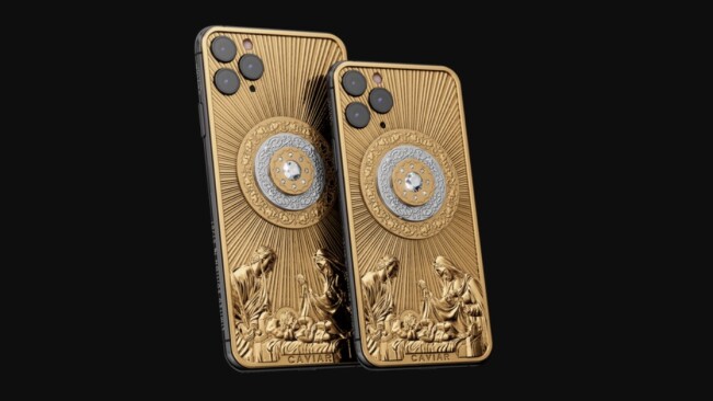 This gold-and-diamond-encrusted Jesus phone is the absolute most