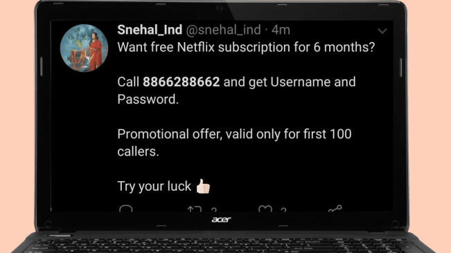 India’s government allegedly fueled a bogus campaign to garner support by offering ‘free Netflix’ (Update)