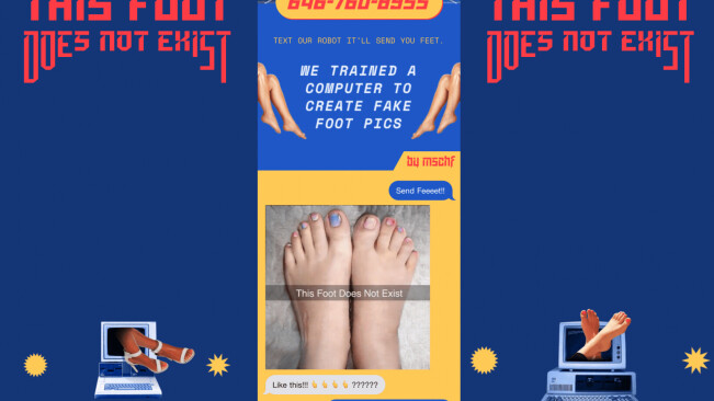 Text this number for an infinite feed of AI-generated feet