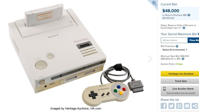 The legendary Nintendo PlayStation is on auction, and it’s already at $48K (Update: Now at $360K)