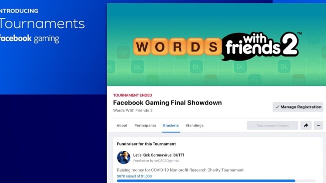 Facebook Gaming launches Tournaments as part of its social distancing campaign
