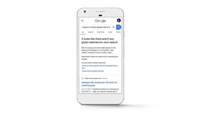 Google now alerts you when search results suck