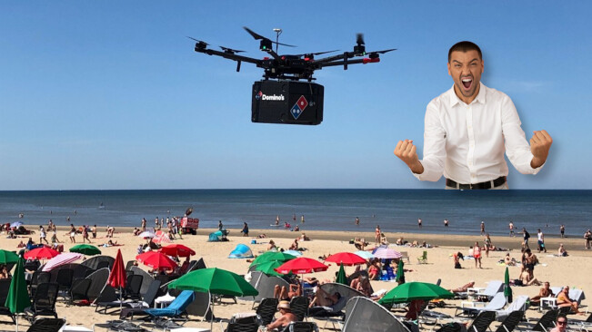 Domino’s delivers pizza by drone to Dutch beach — but it was just a trial