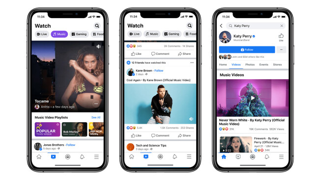 Facebook is launching official music videos in the US